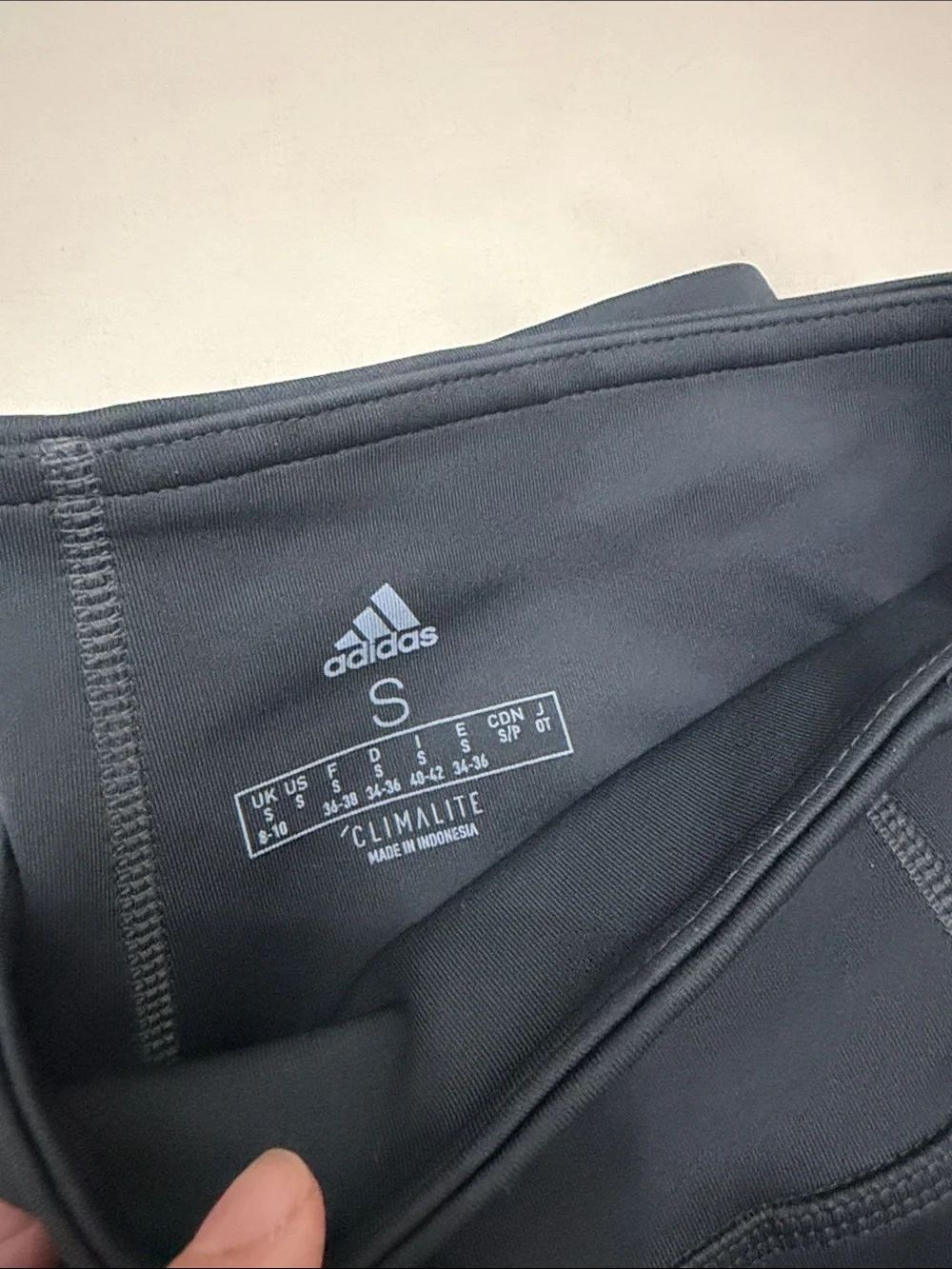 adidas Women's ' Dark Gray 3-Stripe Performance Leggings Size Small